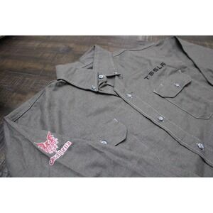 DRIFIRE Shirt Mens Large Gray Flame Resistant Tesla Button Up Work Long Sleeve